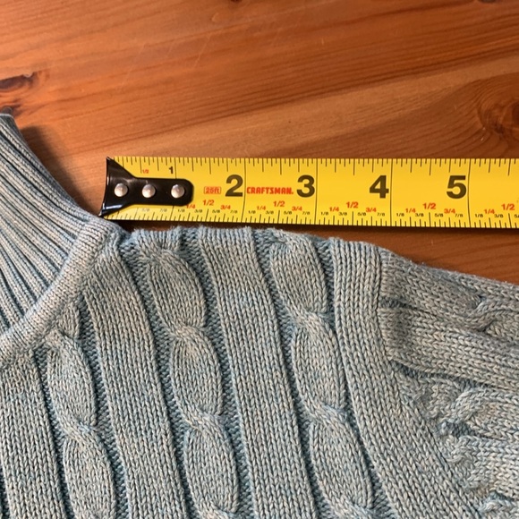 Eddie Bauer 100% Cotton Cable Knit Sweater w Ribbing on Cuffs & Bottom 1/4 Zip - Picture 5 of 14